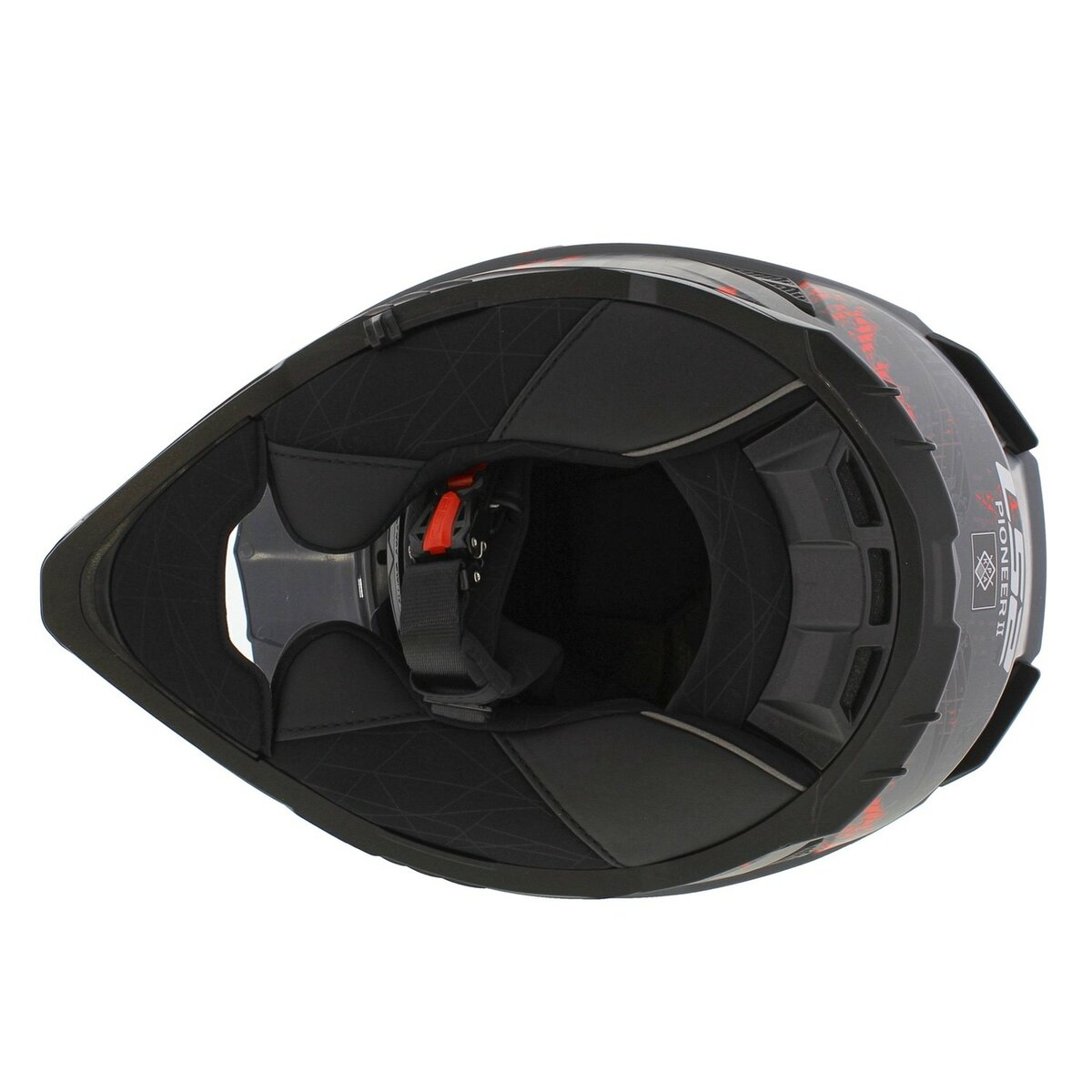 LS2 MX702 Pioneer II adventure helmet Crazy matt grey black red