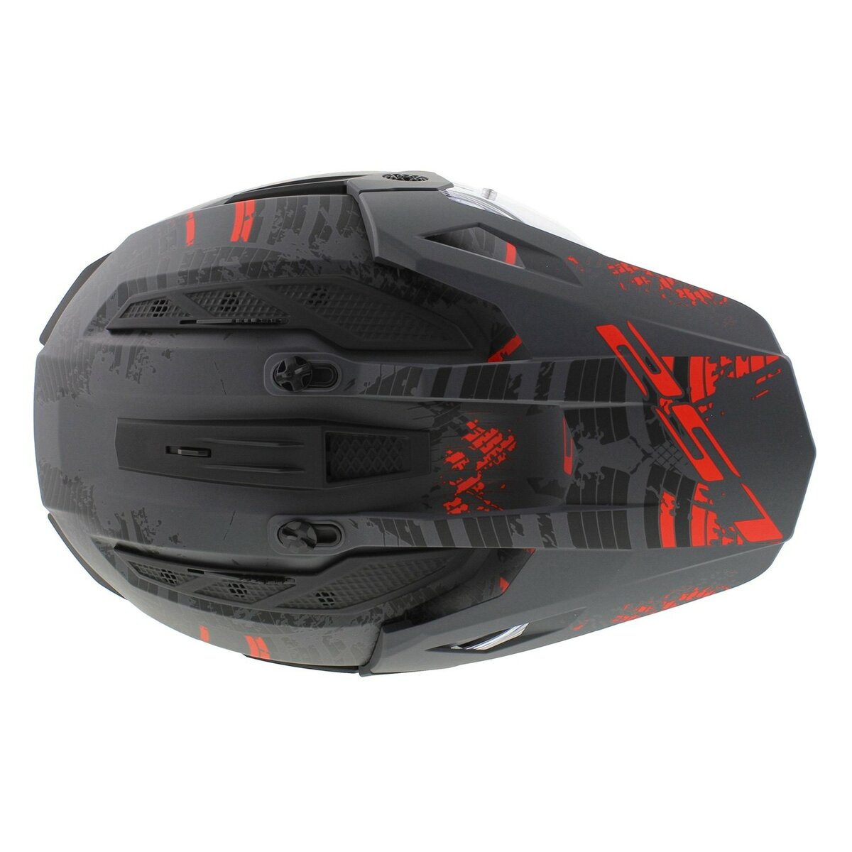 LS2 MX702 Pioneer II adventure helmet Crazy matt grey black red