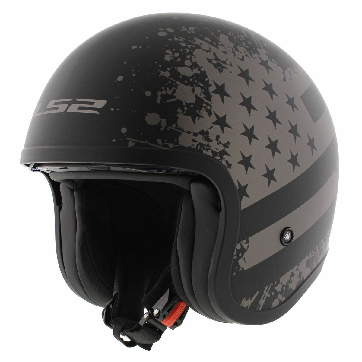 LS2 OF599 Spitfire II Flag matt black titanium - Open Face helmet motorcycle scooter