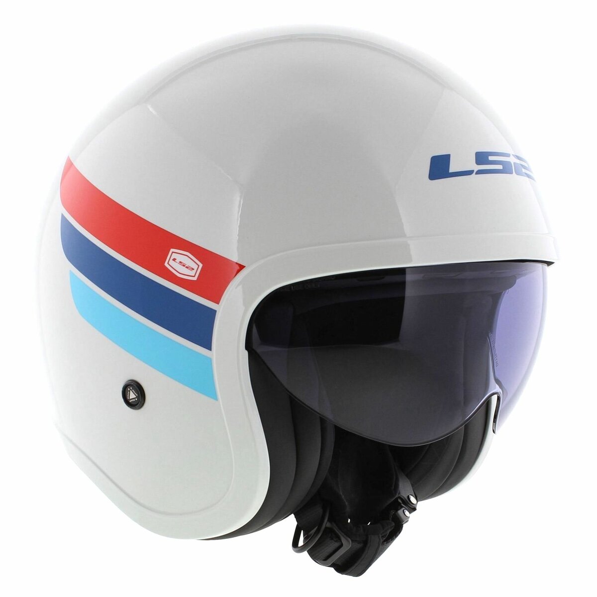LS2 OF599 Spitfire II Retro gloss white red blue - Open Face helmet motorcycle scooter