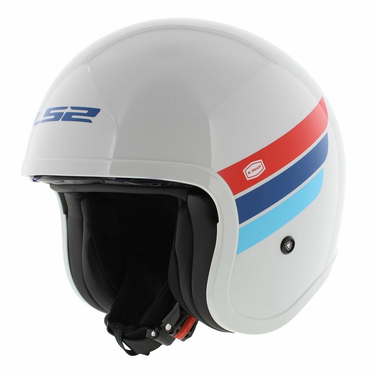 LS2 OF599 Spitfire II Retro gloss white red blue - Open Face helmet motorcycle scooter