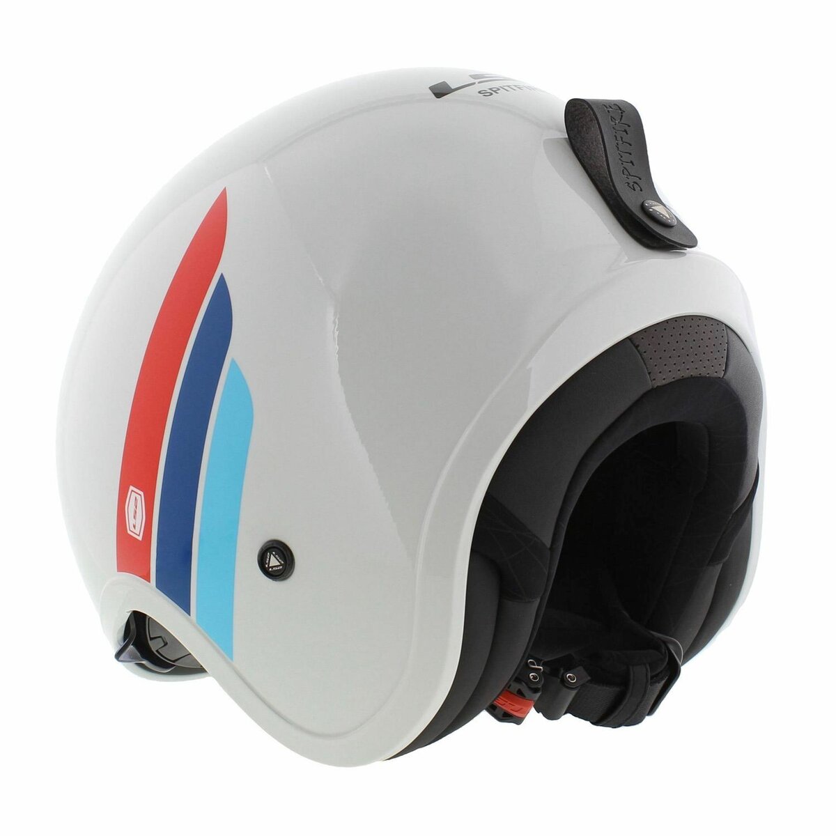 LS2 OF599 Spitfire II Retro gloss white red blue - Open Face helmet motorcycle scooter
