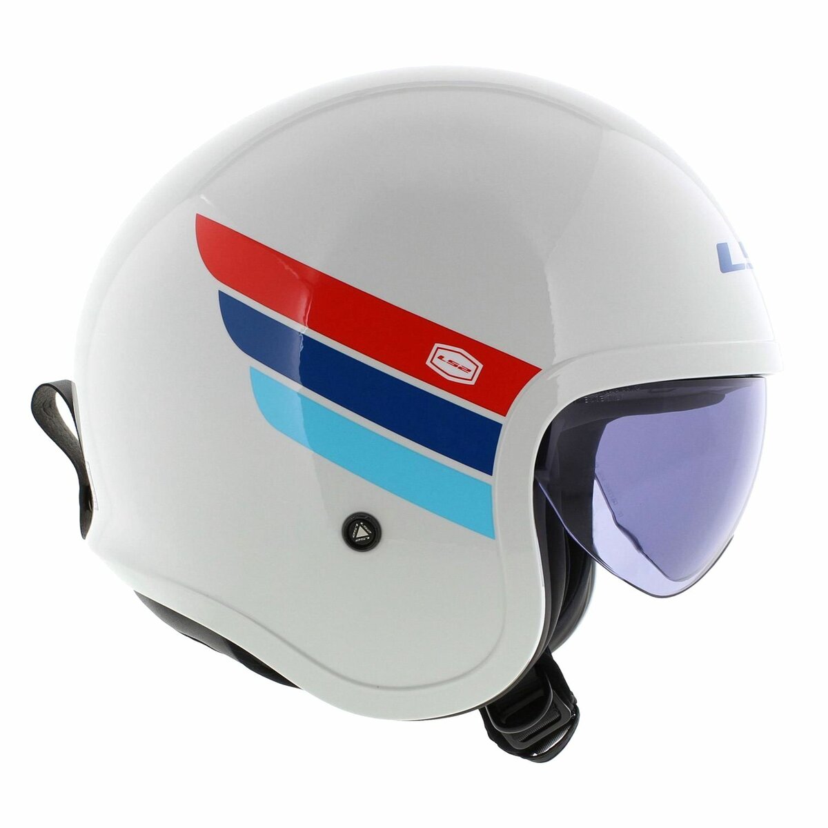 LS2 OF599 Spitfire II Retro gloss white red blue - Open Face helmet motorcycle scooter