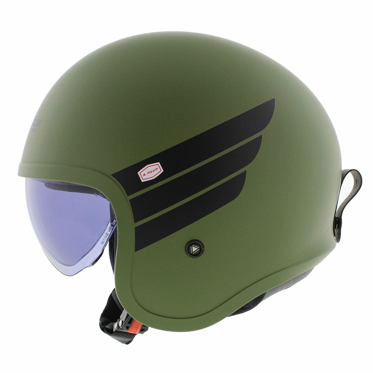 LS2 OF599 Spitfire II Retro matt green black - Open Face helmet motorcycle scooter