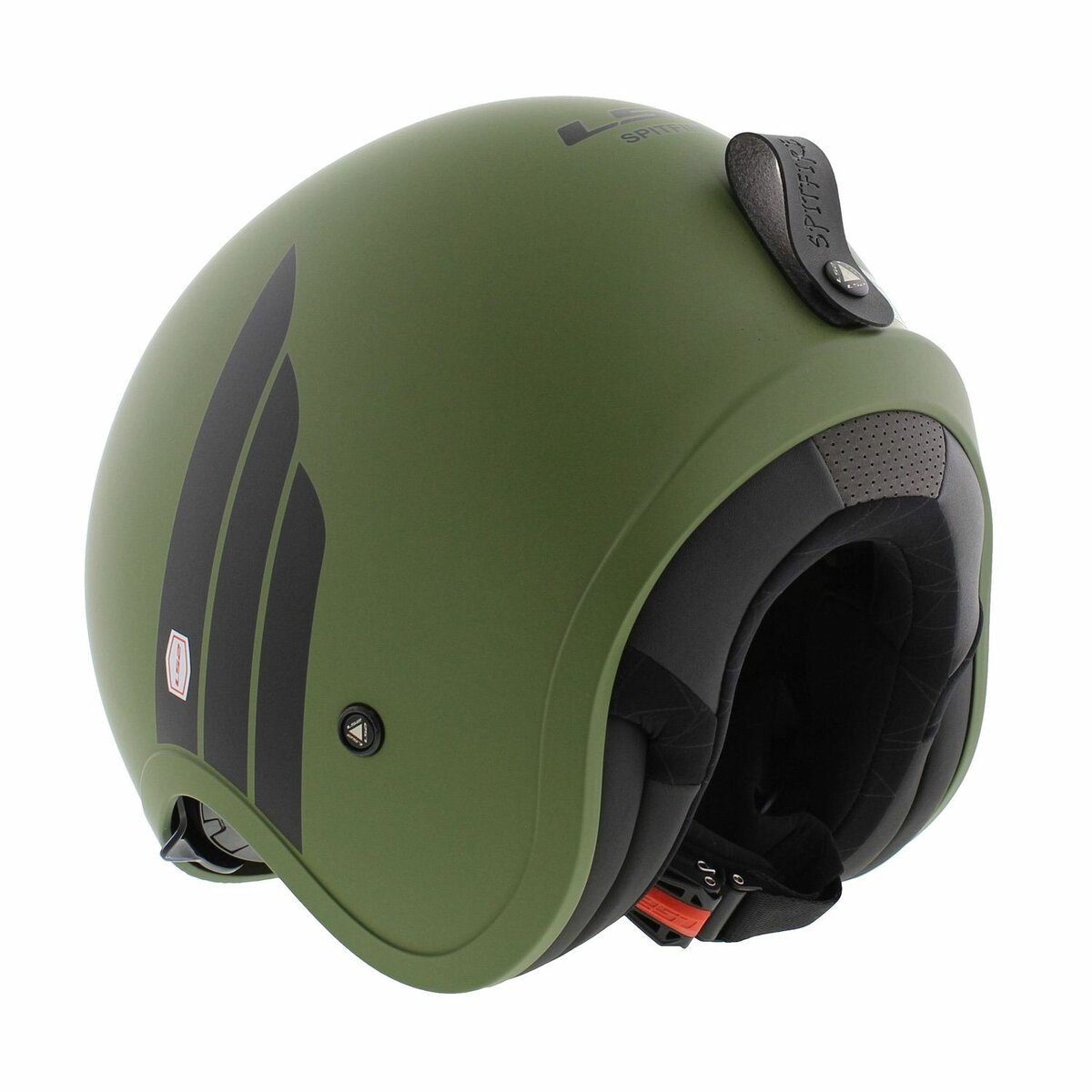 LS2 OF599 Spitfire II Retro matt green black - Open Face helmet motorcycle scooter