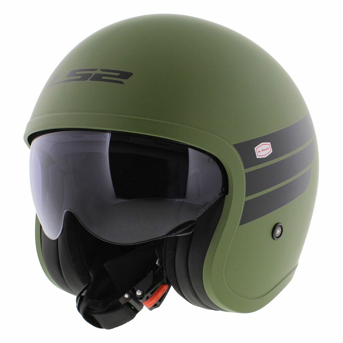 LS2 OF599 Spitfire II Retro matt green black - Open Face helmet motorcycle scooter