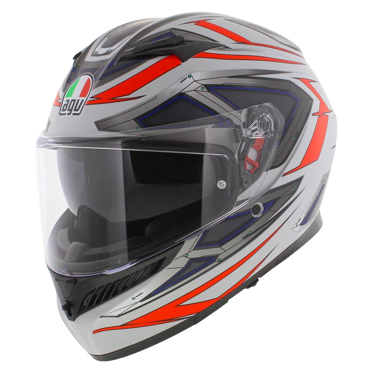 AGV K3 fullface motorcycle helmet Space matt white blue red