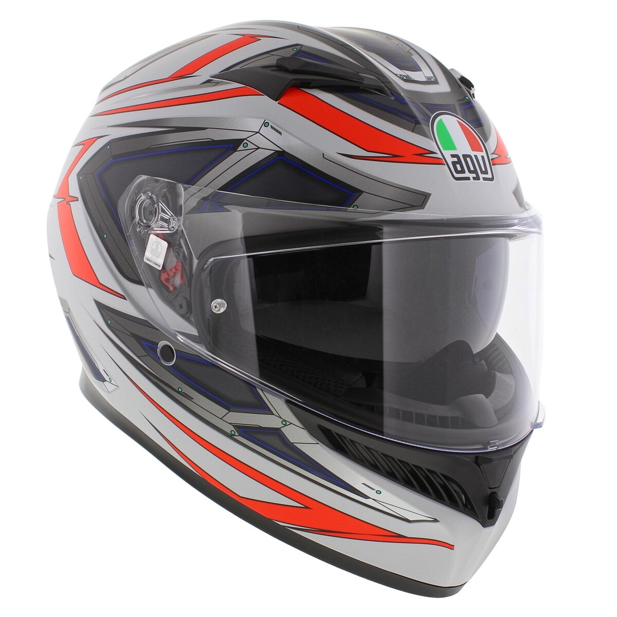 AGV K3 fullface motorcycle helmet Space matt white blue red