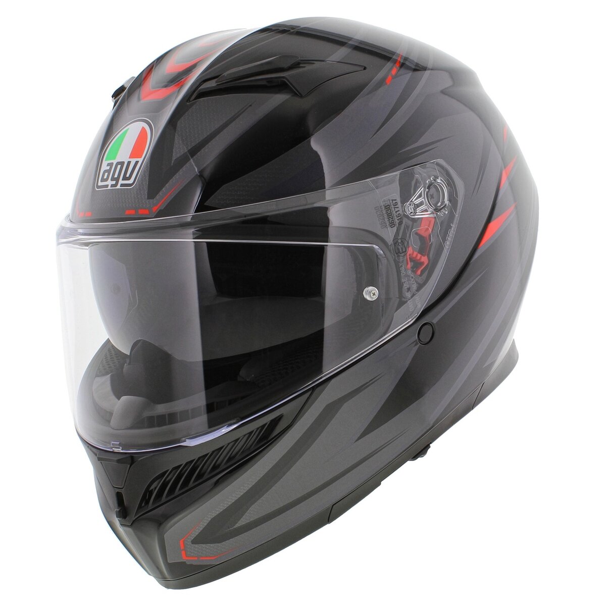 AGV K3 fullface motorcycle helmet Syth gloss black red