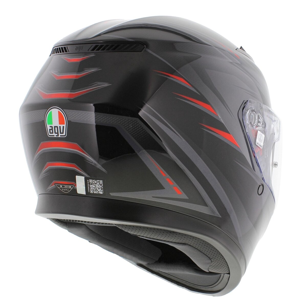 AGV K3 fullface motorcycle helmet Syth gloss black red