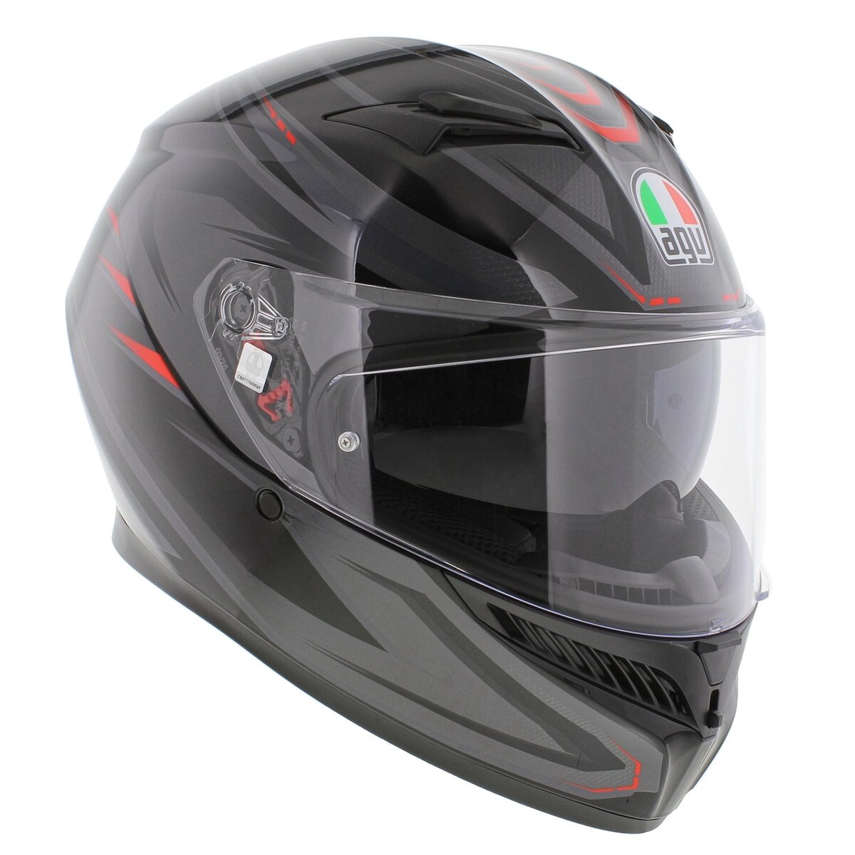 AGV K3 fullface motorcycle helmet Syth gloss black red