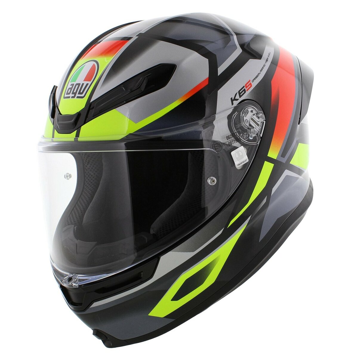 AGV K6 S Erazer motorcycle helmet black red fluo yellow
