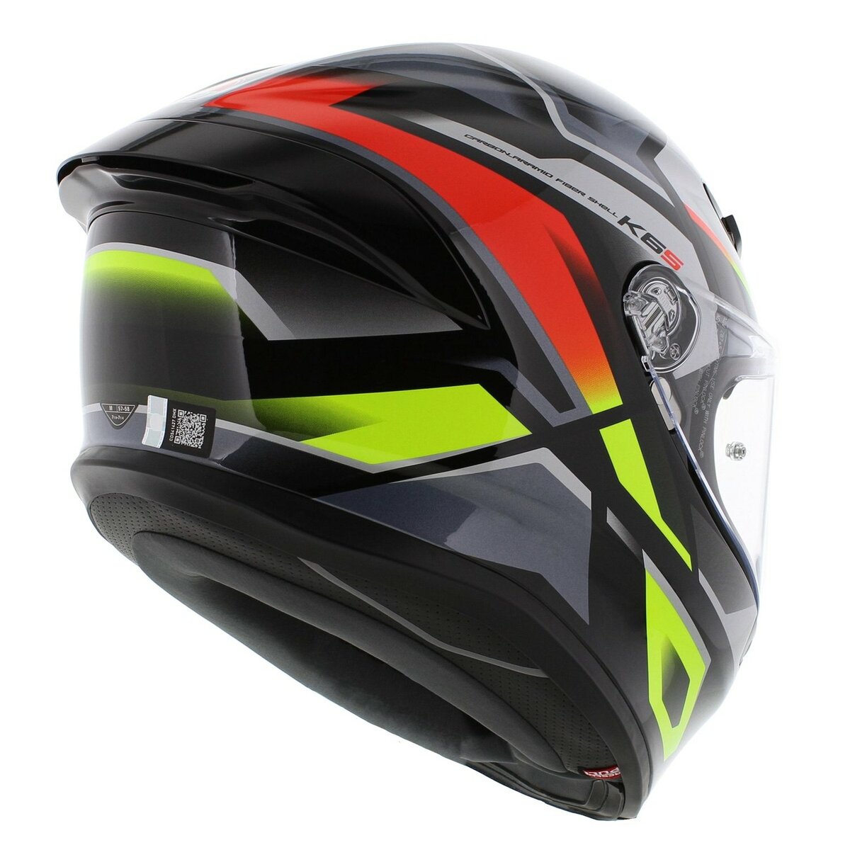 AGV K6 S Erazer motorcycle helmet black red fluo yellow