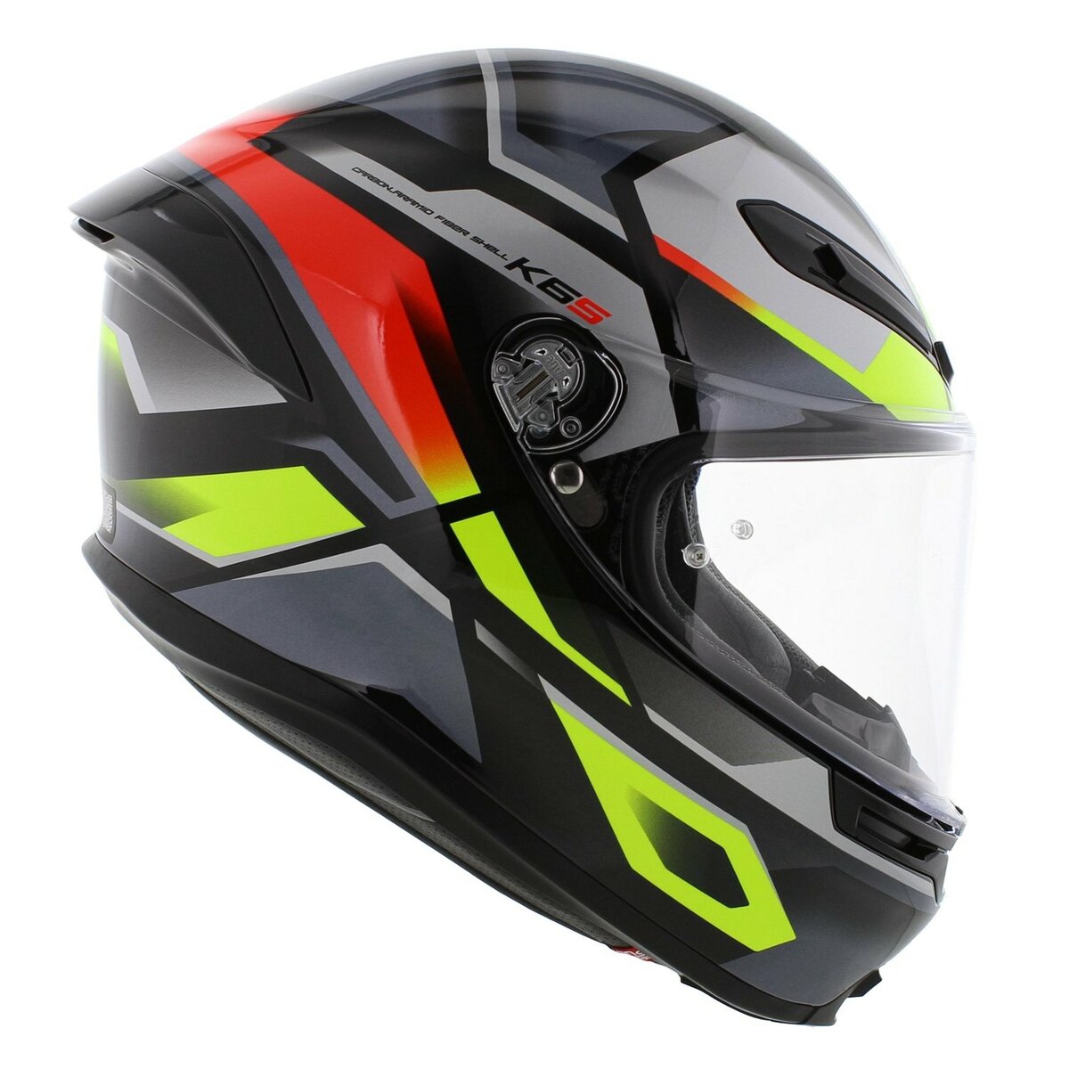 AGV K6 S Erazer motorcycle helmet black red fluo yellow