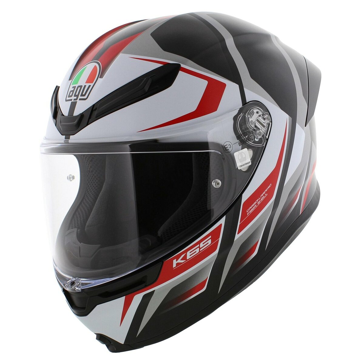 AGV K6 S Karve motorcycle helmet matt white black red