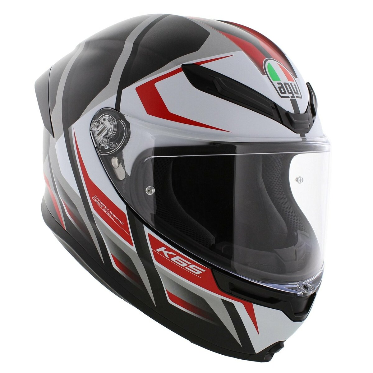 AGV K6 S Karve motorcycle helmet matt white black red
