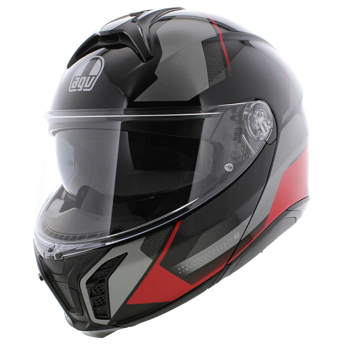 AGV Tourmodular Perception modular helmet gloss black grey red