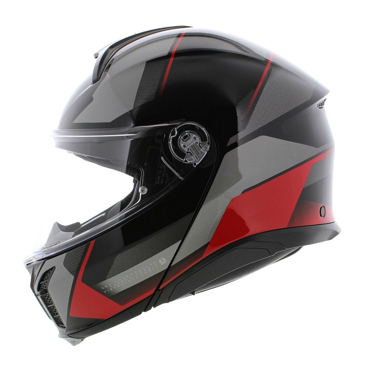 AGV Tourmodular Perception modular helmet gloss black grey red