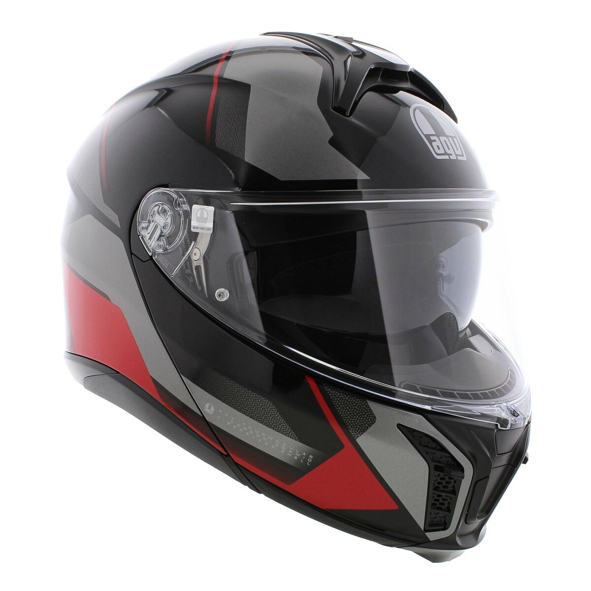 AGV Tourmodular Perception modular helmet gloss black grey red