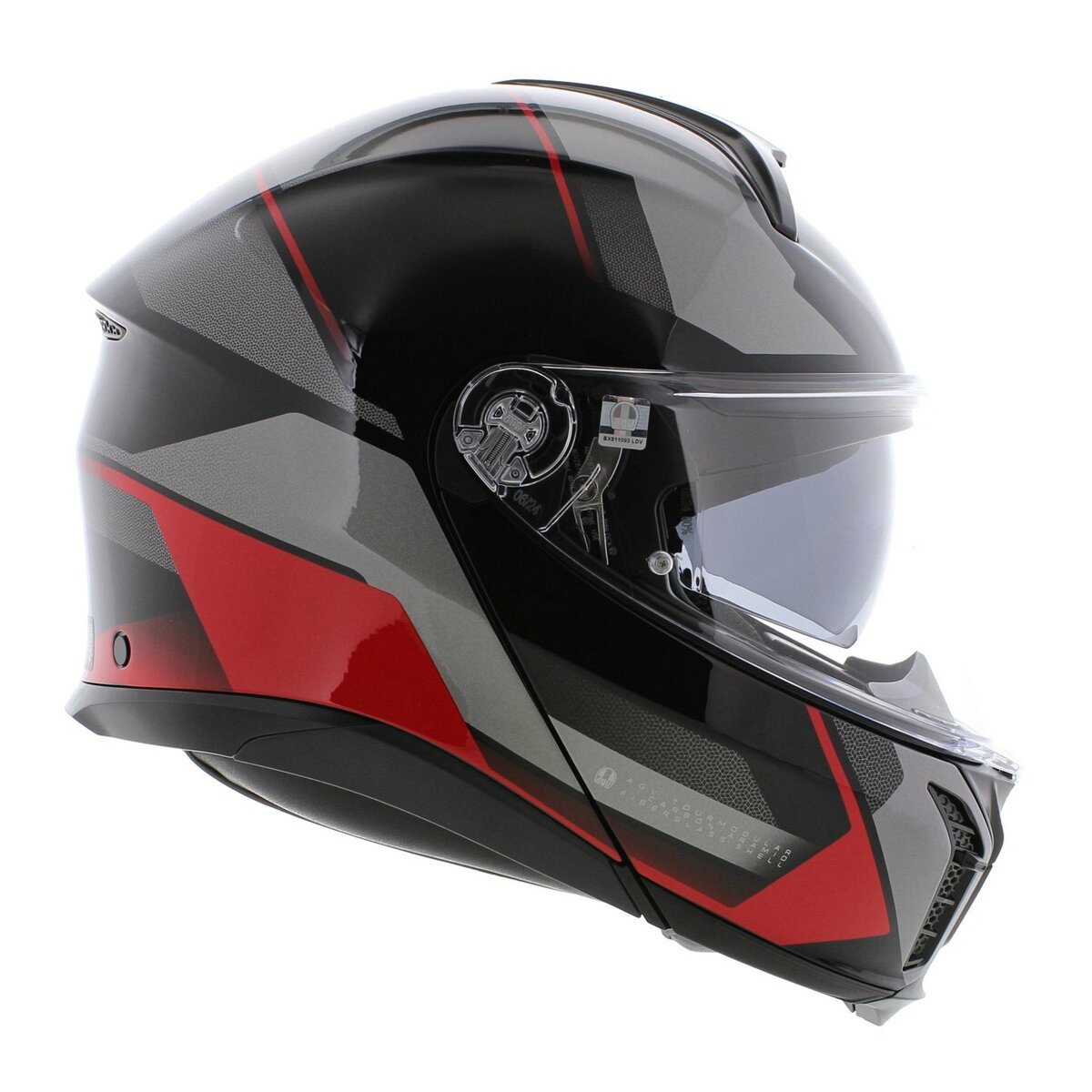 AGV Tourmodular Perception modular helmet gloss black grey red