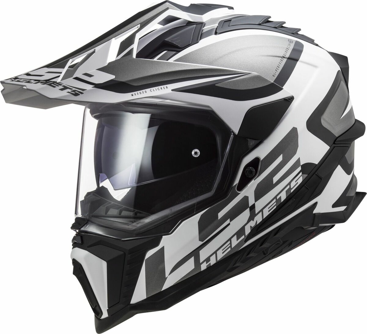 LS2 MX701 Explorer Alter matt black white - Adventure helmet motorcycle