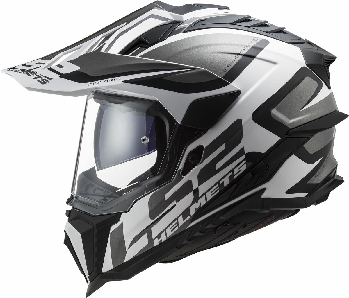 LS2 MX701 Explorer Alter matt black white - Adventure helmet motorcycle