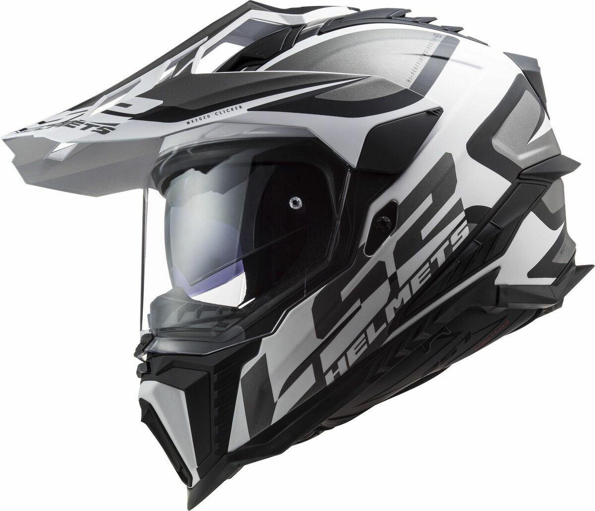 LS2 MX701 Explorer Alter matt black white - Adventure helmet motorcycle