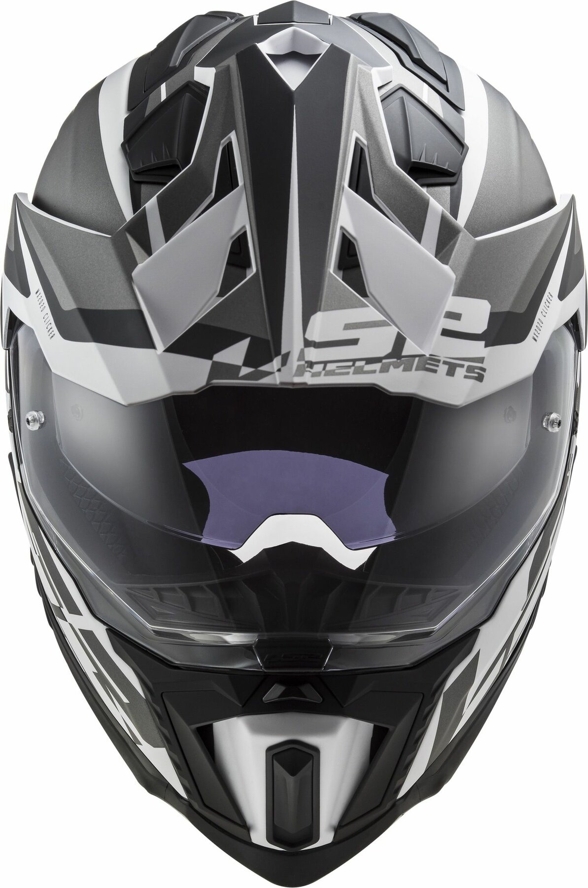 LS2 MX701 Explorer Alter matt black white - Adventure helmet motorcycle