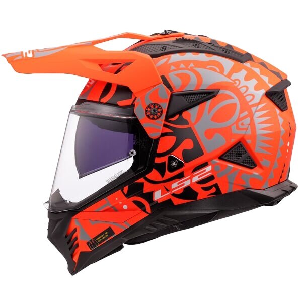 LS2 MX702 Pioneer II adventure helmet Rangi orange