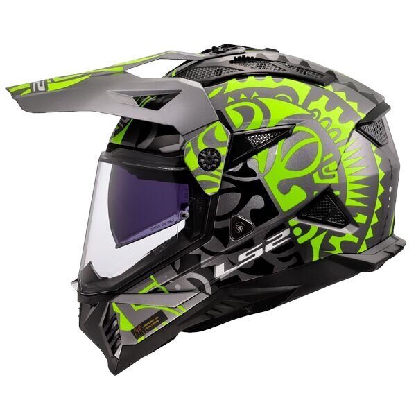 LS2 MX702 Pioneer II adventure helmet Rangi h-vis yellow