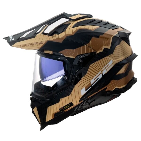 LS2 MX701 C Explorer Trick brown sand - Adventure helmet motorcycle