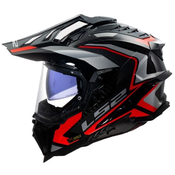 LS2 MX701 C Explorer Frontier II red - Adventure helmet motorcycle