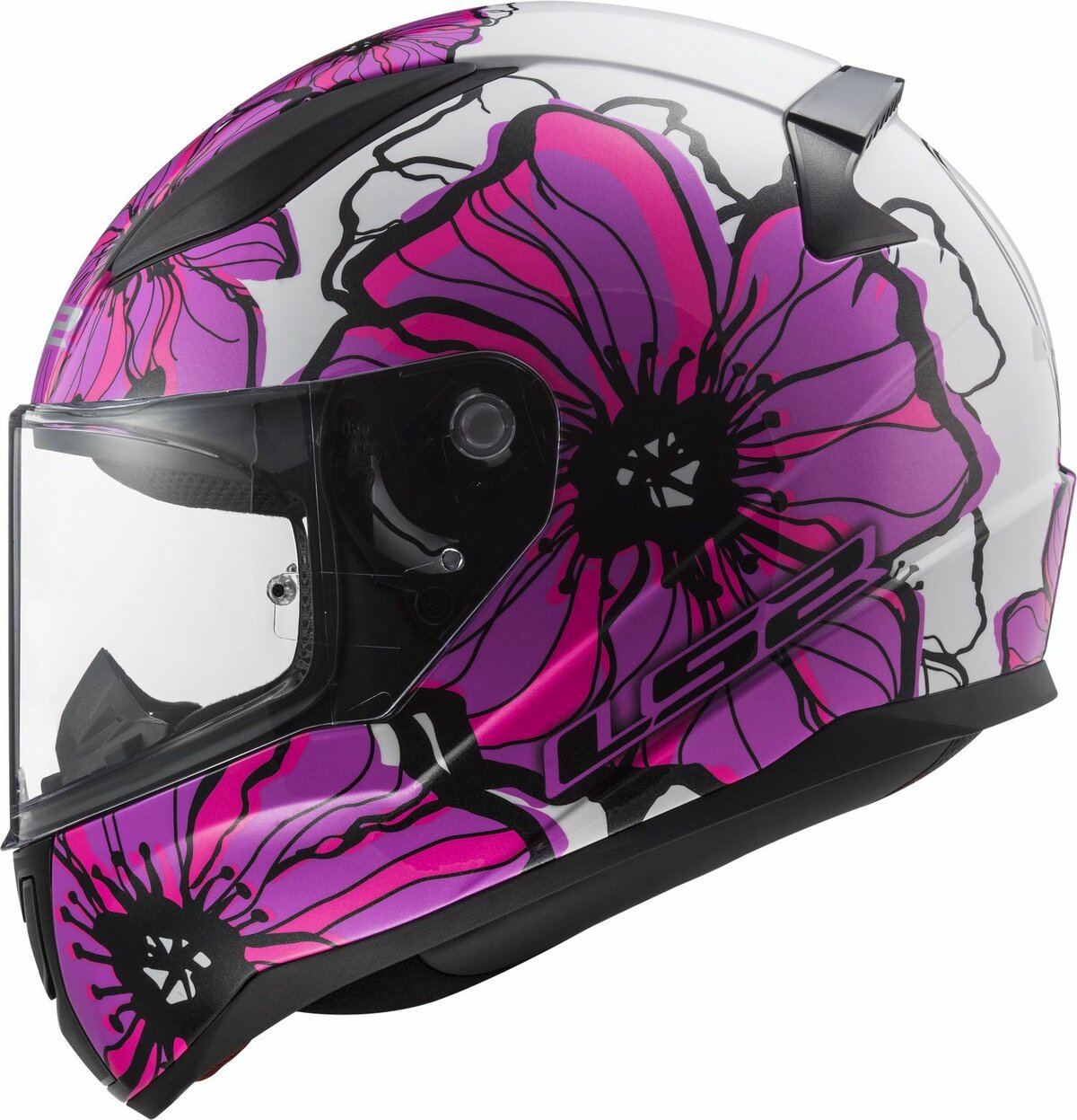 LS2 FF353 Rapid II helmet Poppies pink