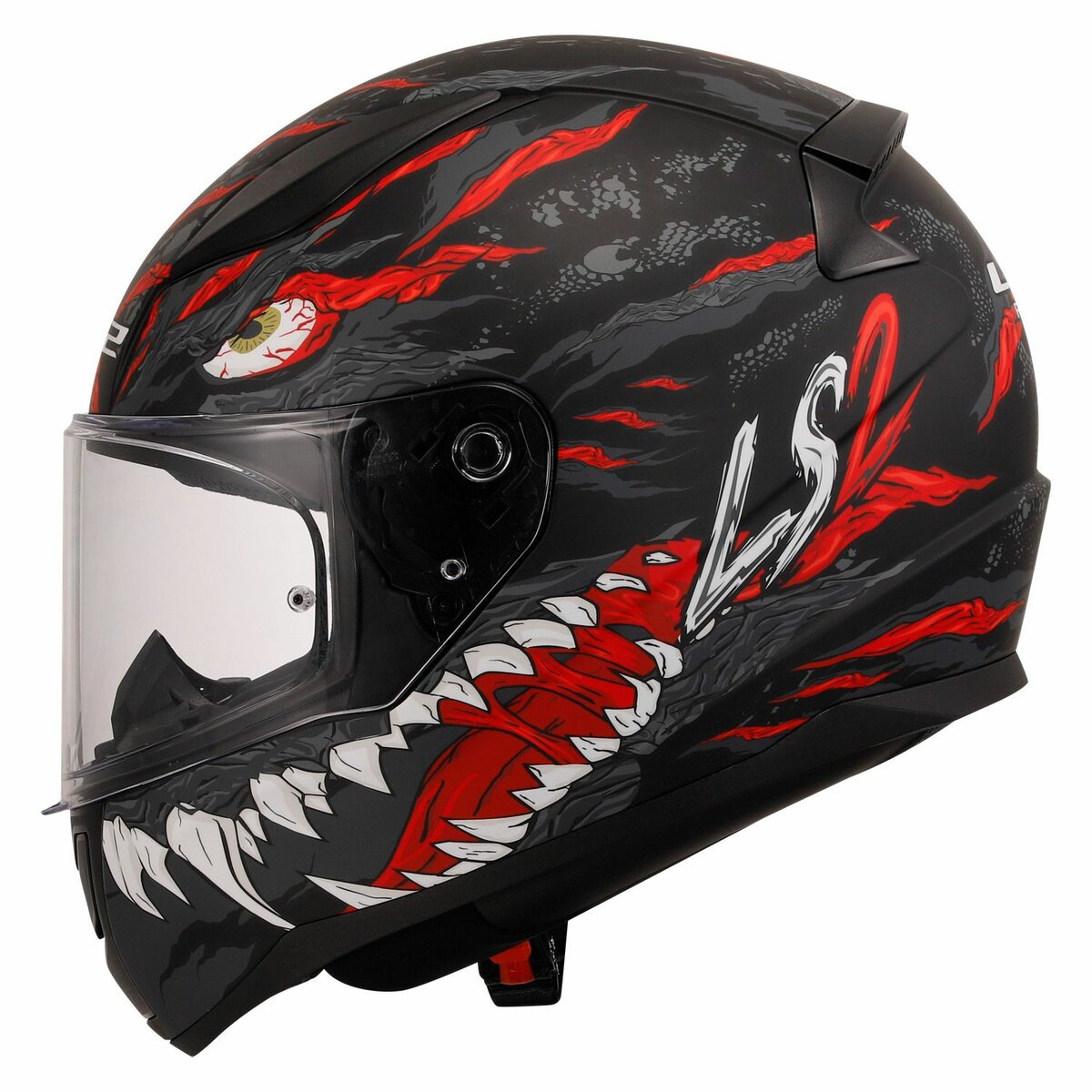 LS2 FF353 Rapid II helmet Kaiju matt black red white