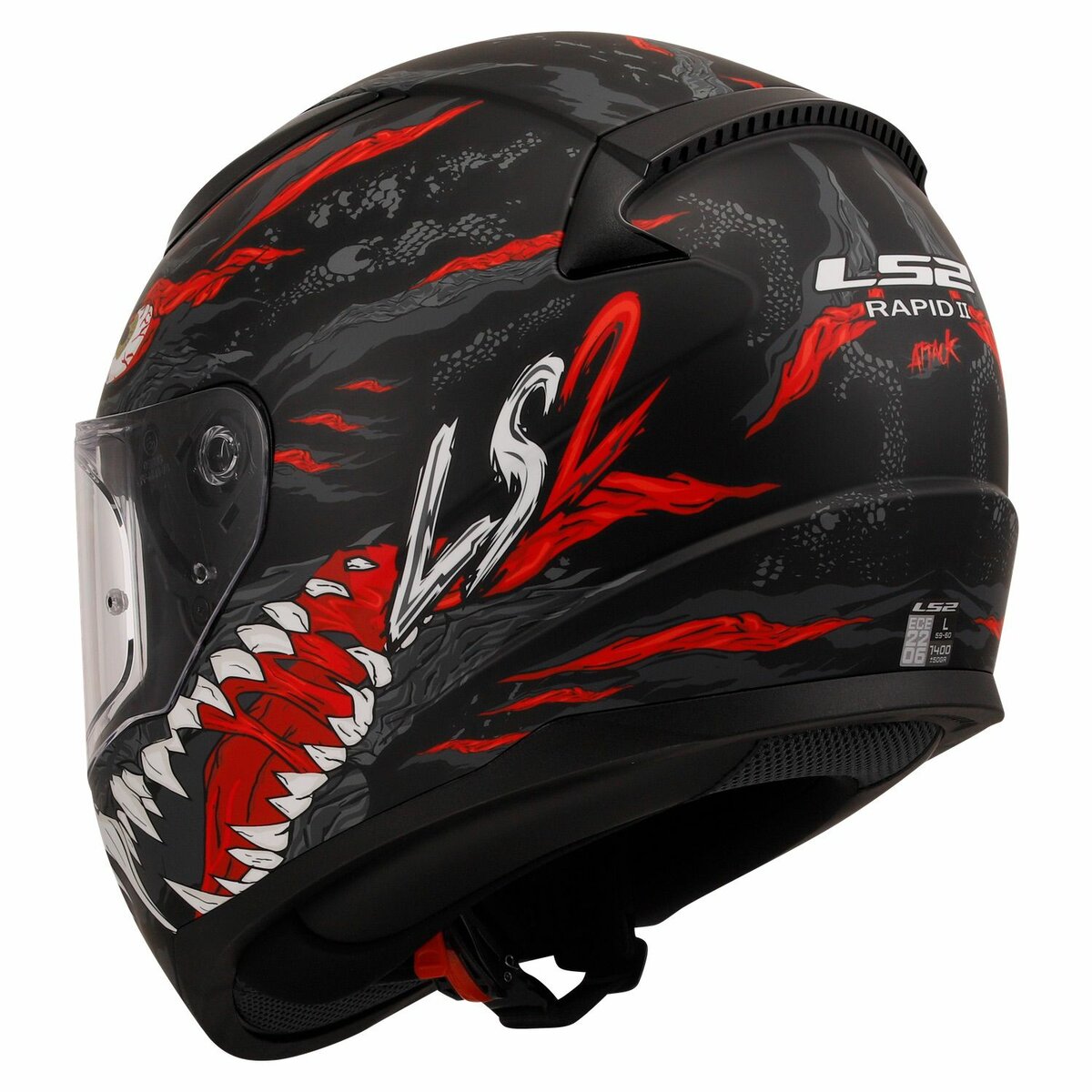 LS2 FF353 Rapid II helmet Kaiju matt black red white