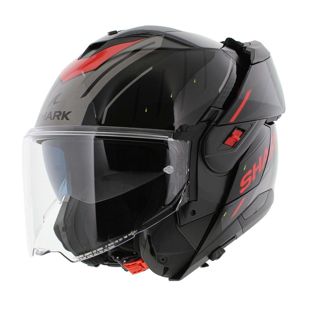 Shark Oxo Modular Helmet Rydger - Gloss Black Silver Red