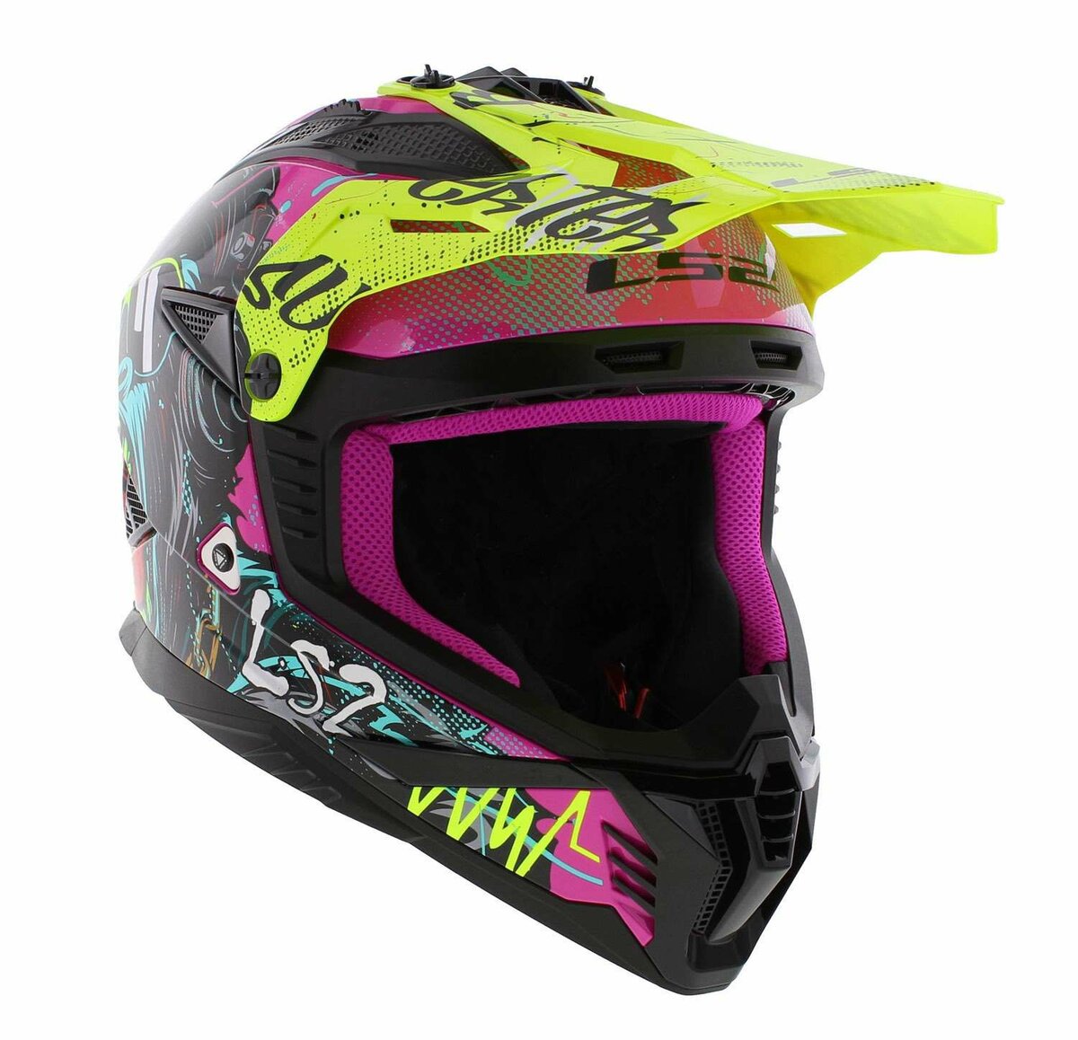 LS2 MX708 Fast II helmet Gorilla gloss purple hv yellow