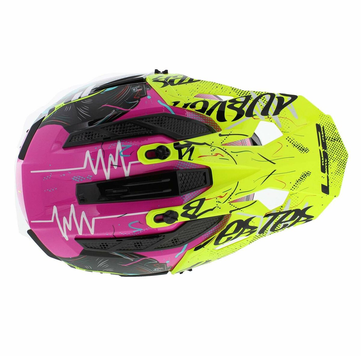 LS2 MX708 Fast II helmet Gorilla gloss purple hv yellow