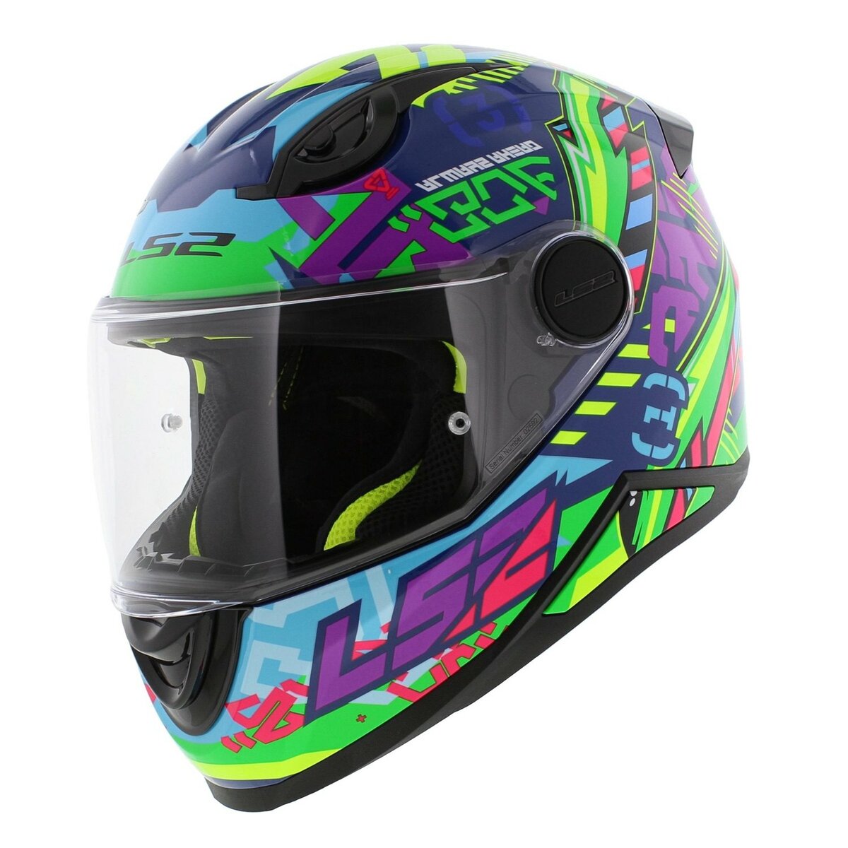 LS2 FF812 Kids junior Svent gloss blue green - Children motorcycle racing helmet