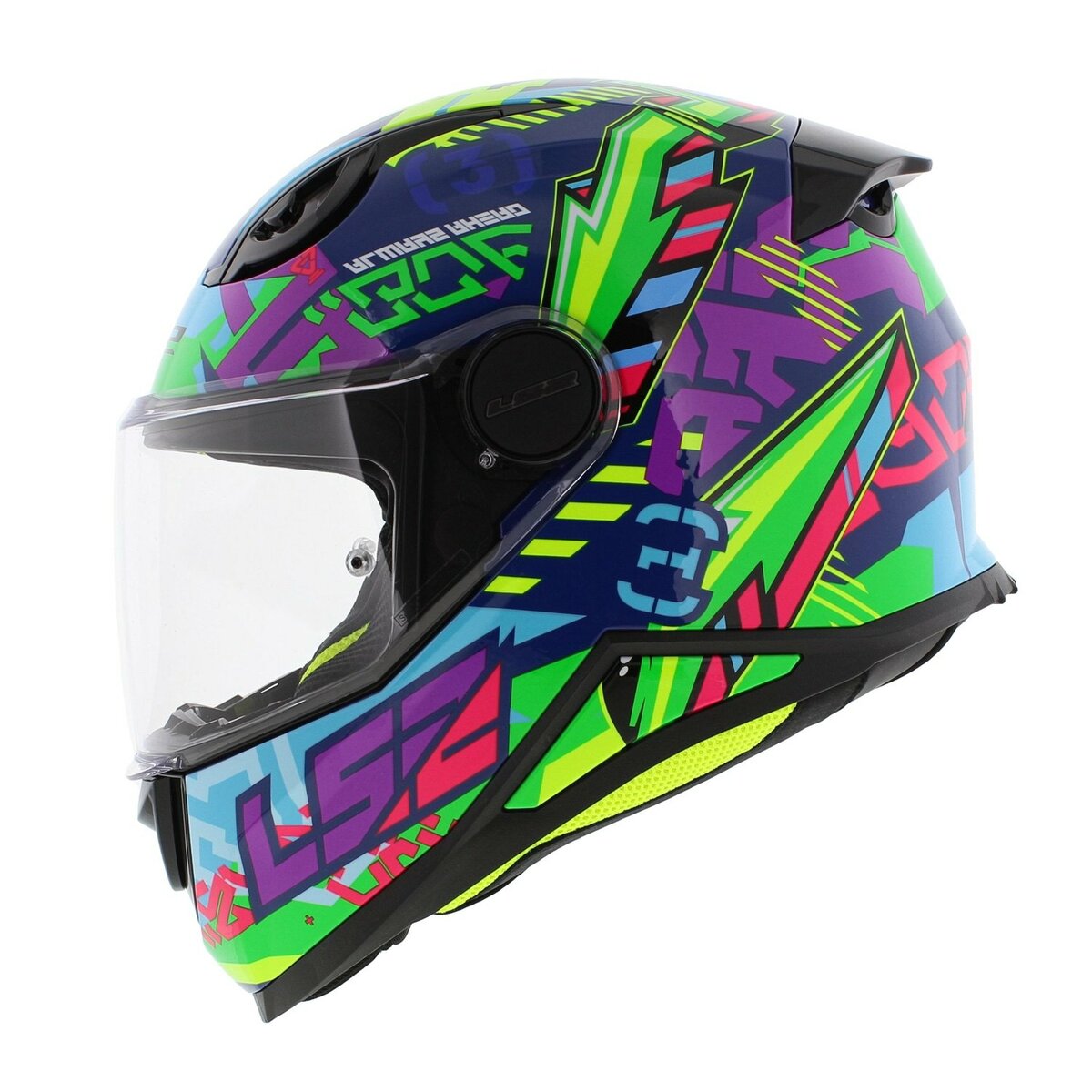 LS2 FF812 Kids junior Svent gloss blue green - Children motorcycle racing helmet