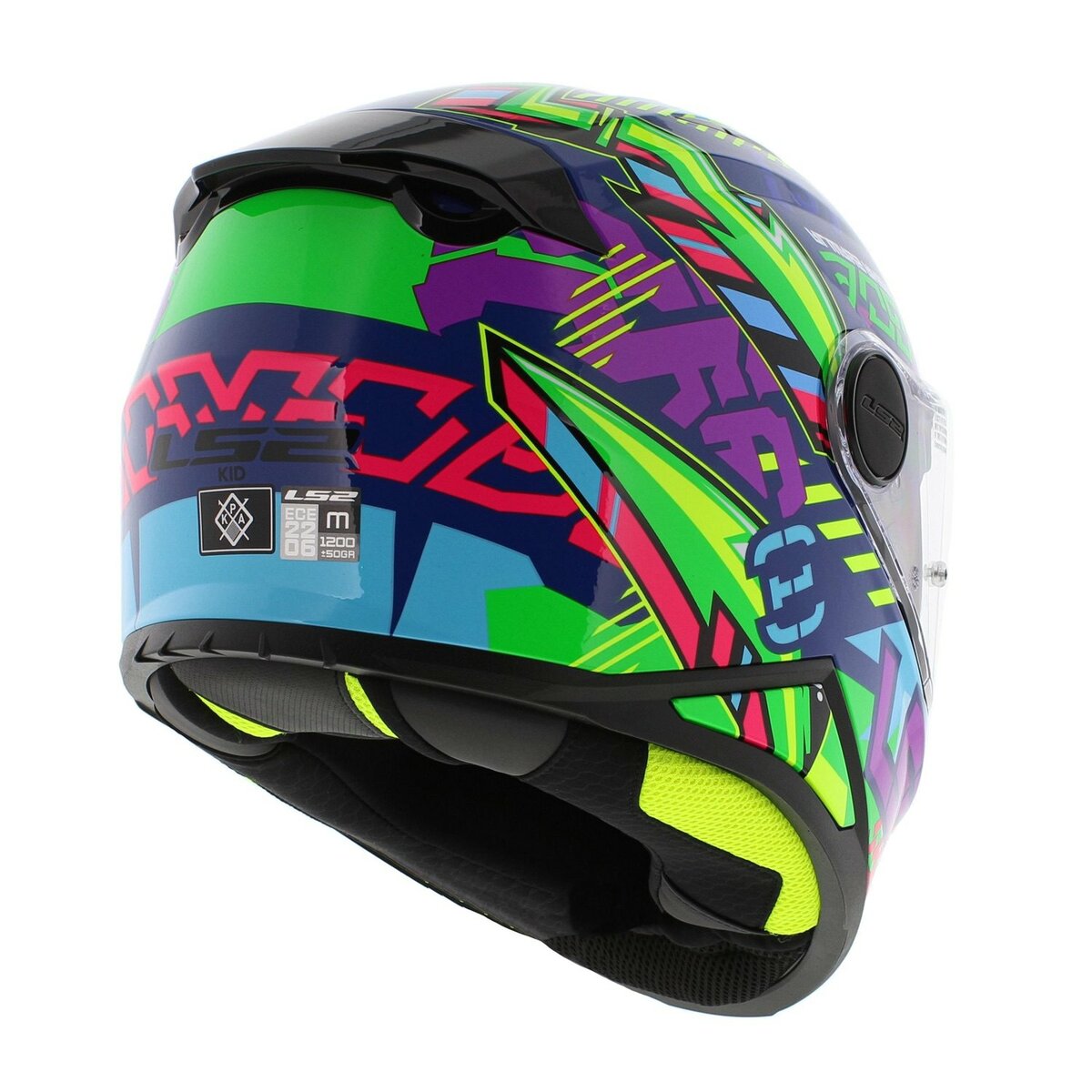 LS2 FF812 Kids junior Svent gloss blue green - Children motorcycle racing helmet