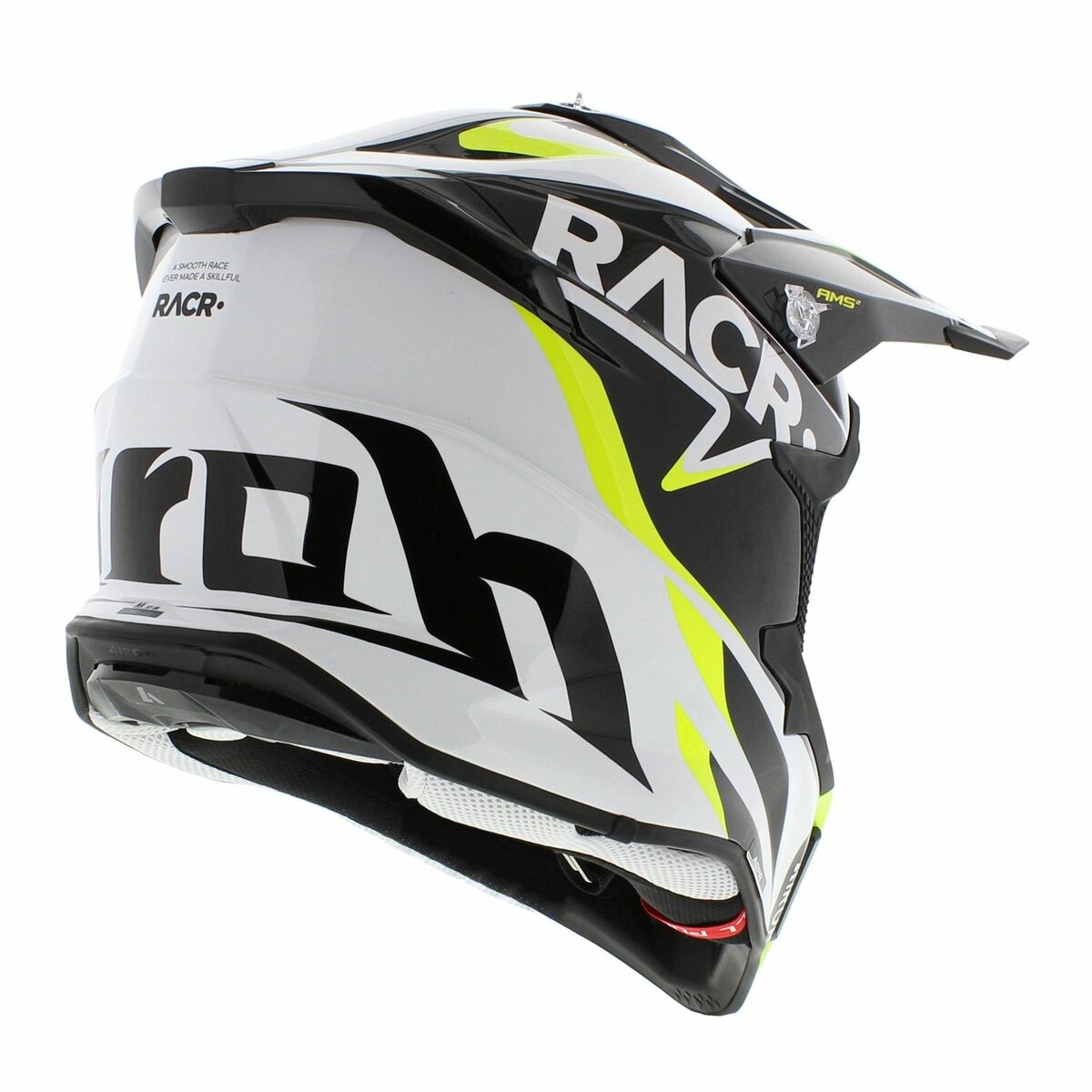 Airoh Strycker MX helmet RACR gloss black white fluo yellow