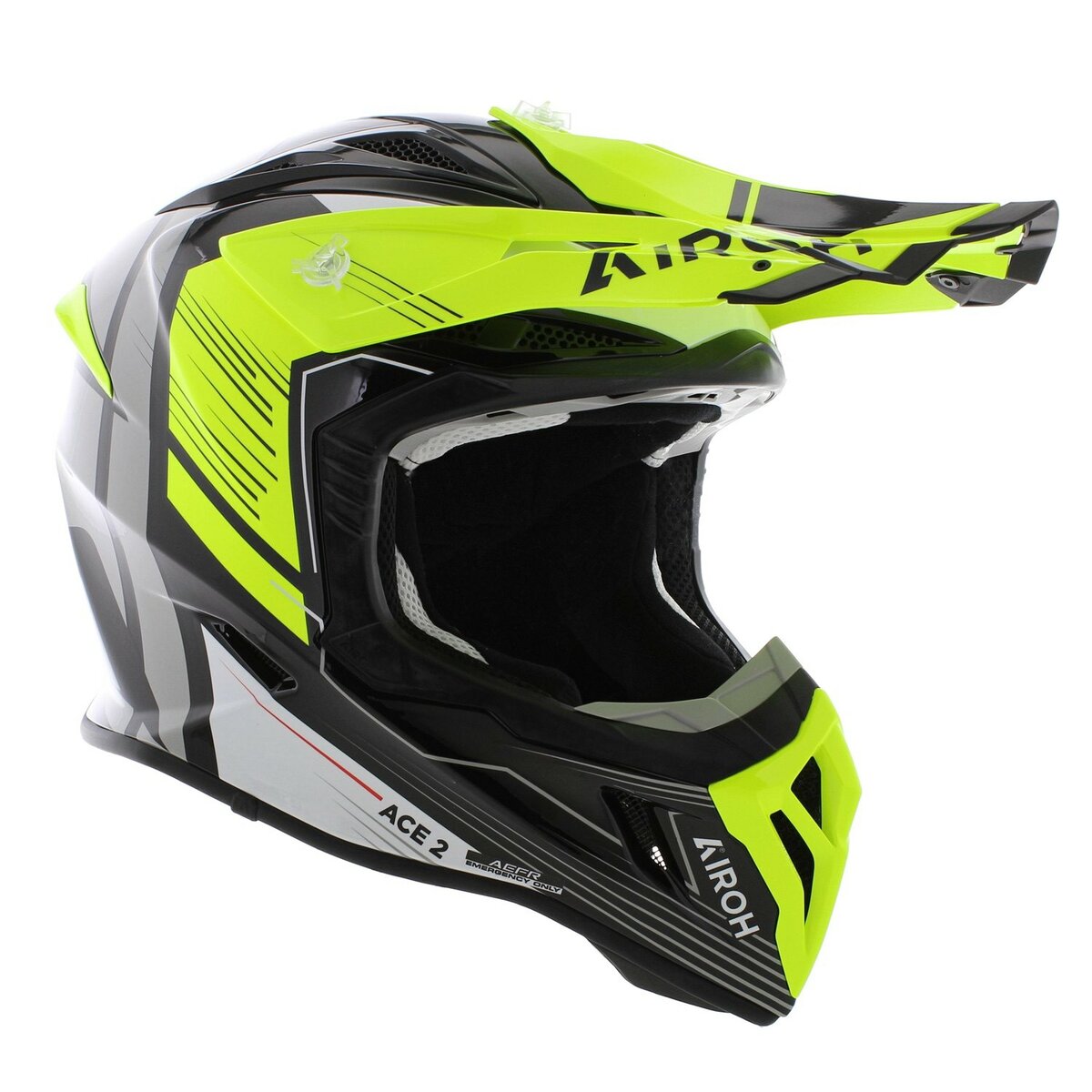 Airoh Aviator Ace 2 MX Helmet Engine - gloss black white yellow
