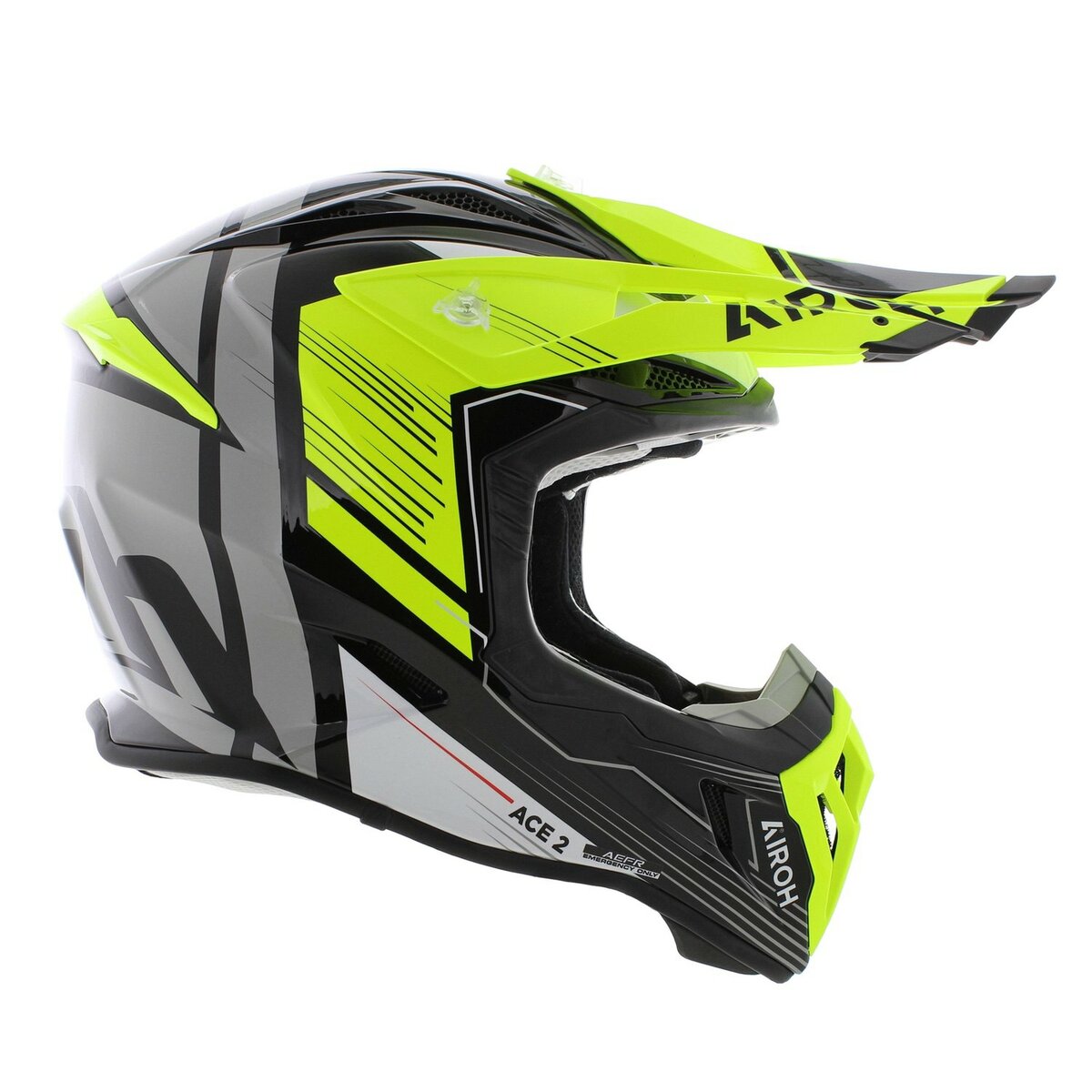 Airoh Aviator Ace 2 MX Helmet Engine - gloss black white yellow