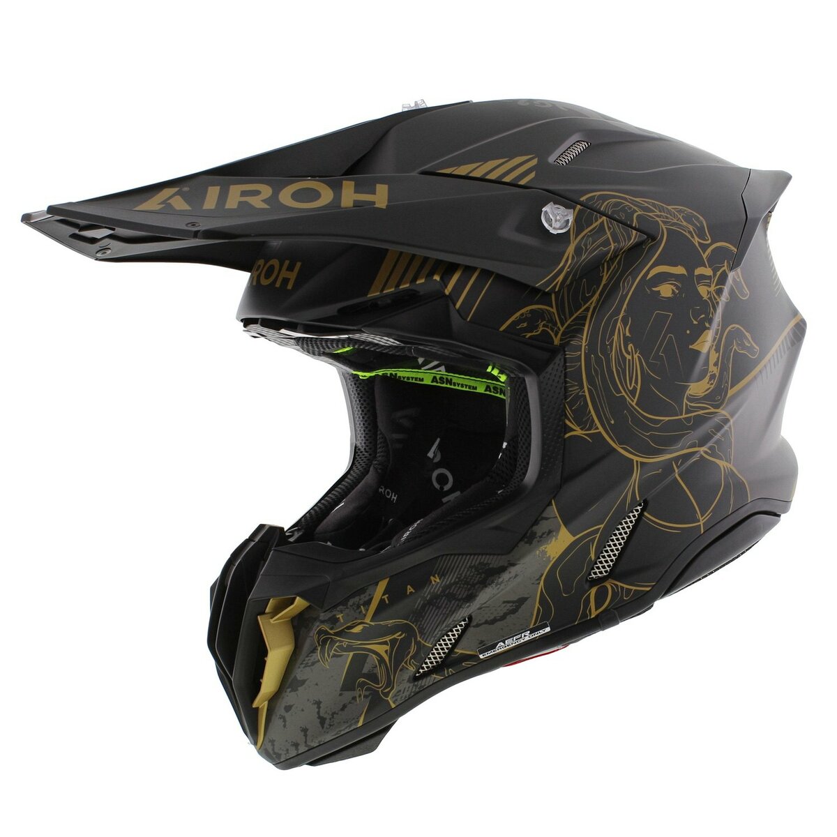 Airoh Twist 3.0 MX Helmet Titan matt black gold
