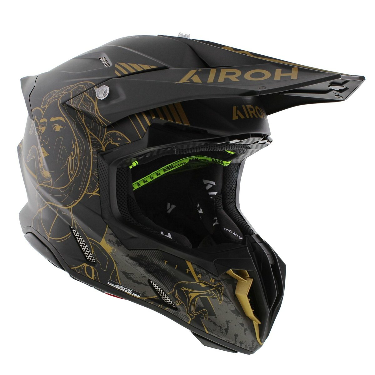 Airoh Twist 3.0 MX Helmet Titan matt black gold