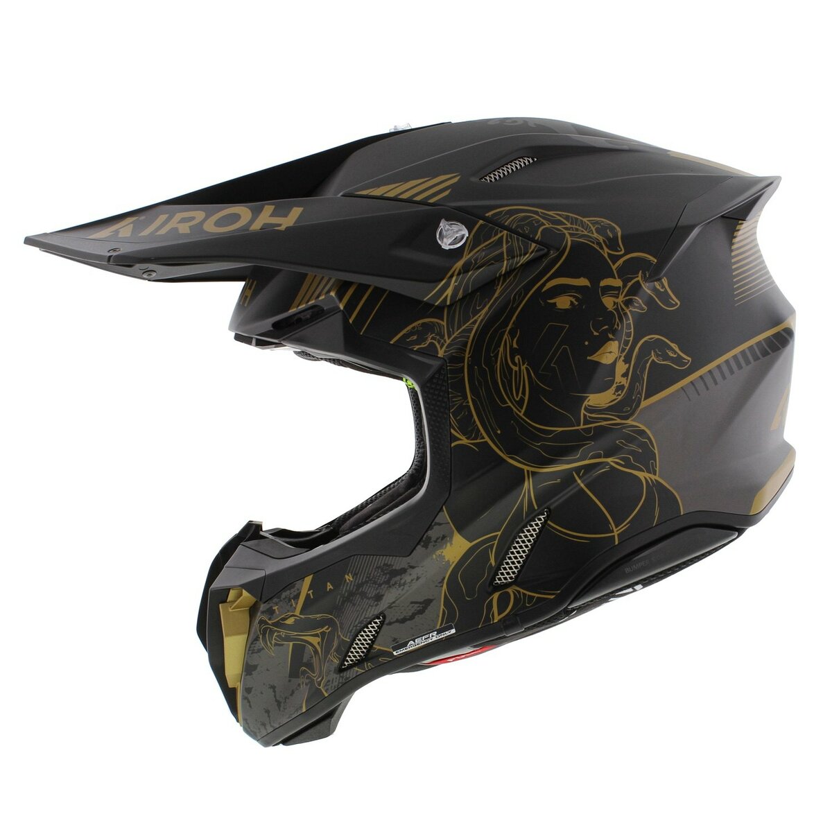 Airoh Twist 3.0 MX Helmet Titan matt black gold