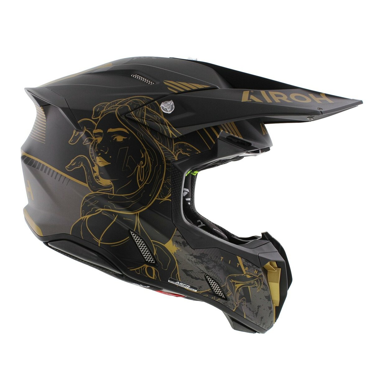 Airoh Twist 3.0 MX Helmet Titan matt black gold