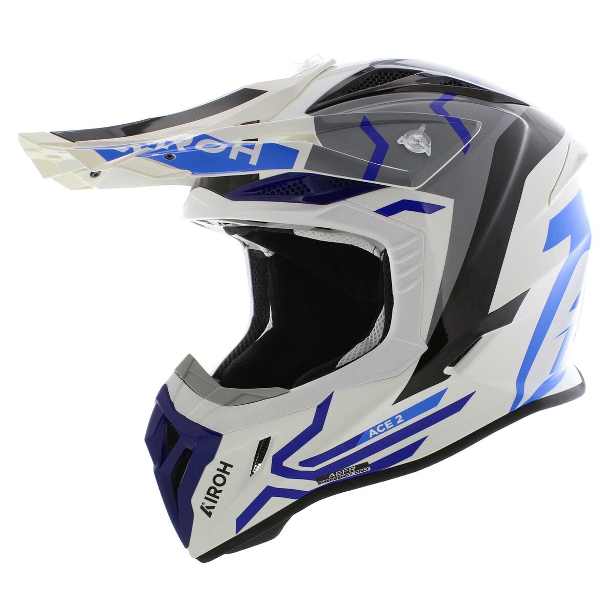 Airoh Aviator Ace 2 MX Helmet Ground - gloss blue grey white