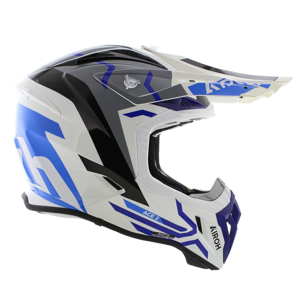 Airoh Aviator Ace 2 MX Helmet Ground - gloss blue grey white